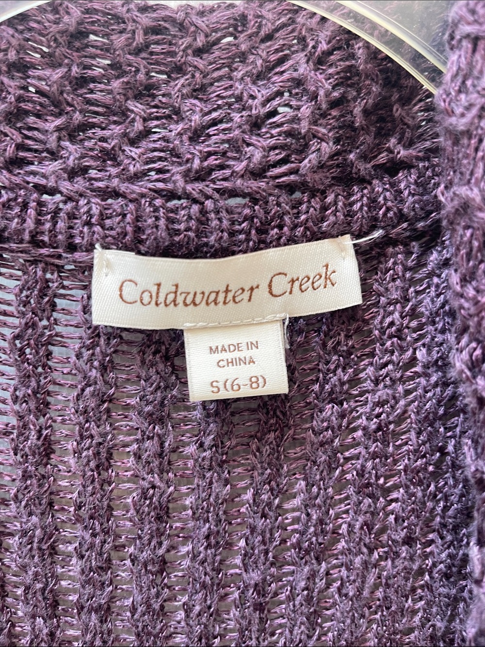 Coldwater Creek Plum Open-Front Knit Cardigan - Picture 2 of 7